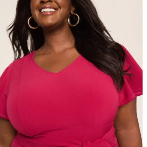 BLACK Lane Bryant Black Lena High Low Scuba Dress - 26 EUC BLACK - Picture 10 of 14